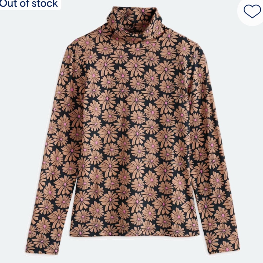 Floral Turtleneck Long Sleeve Top